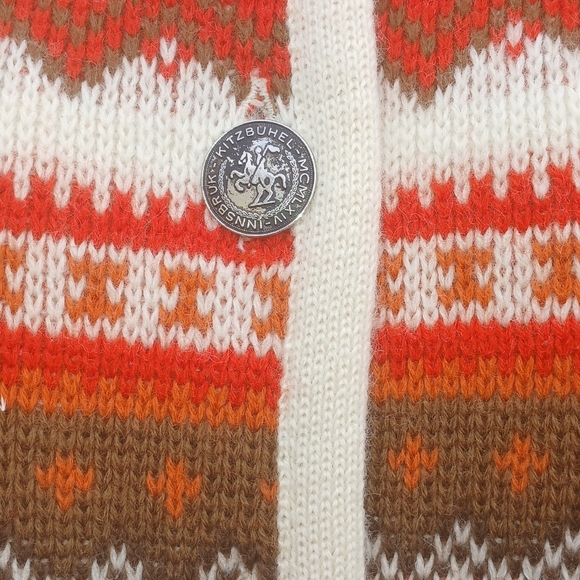 Vintage Nordic Fair Isle Wool Cardigan Sweater M L - Picture 3 of 5